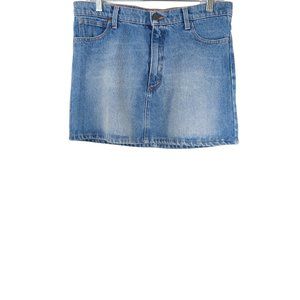Chloe Denim Mini Skirt with Floral Embroidered Patchwork